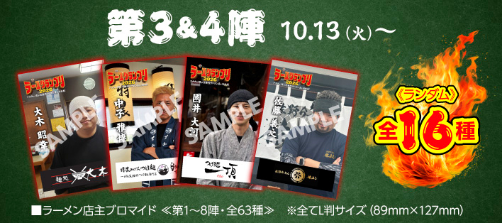 大つけ麺博 Presents ラー1グランプリ【店主ブロマイド付き】 第3＆4陣