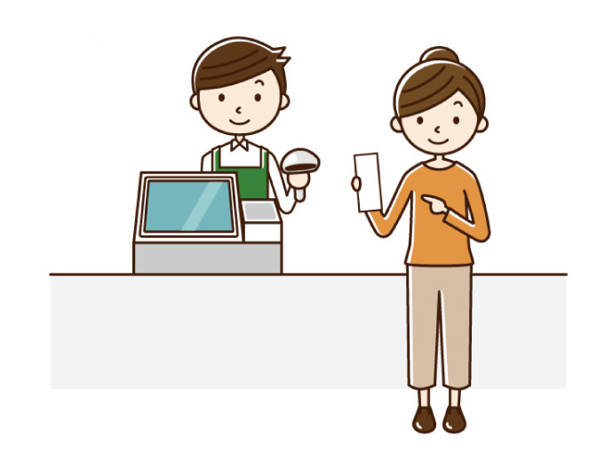 Bring the receipt output from the copier to the cashier